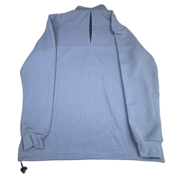 Straight Down Pullover Men's Small Blue Waffle Knit Petrol Optic 1/4 Zip Golf - Picture 3 of 12